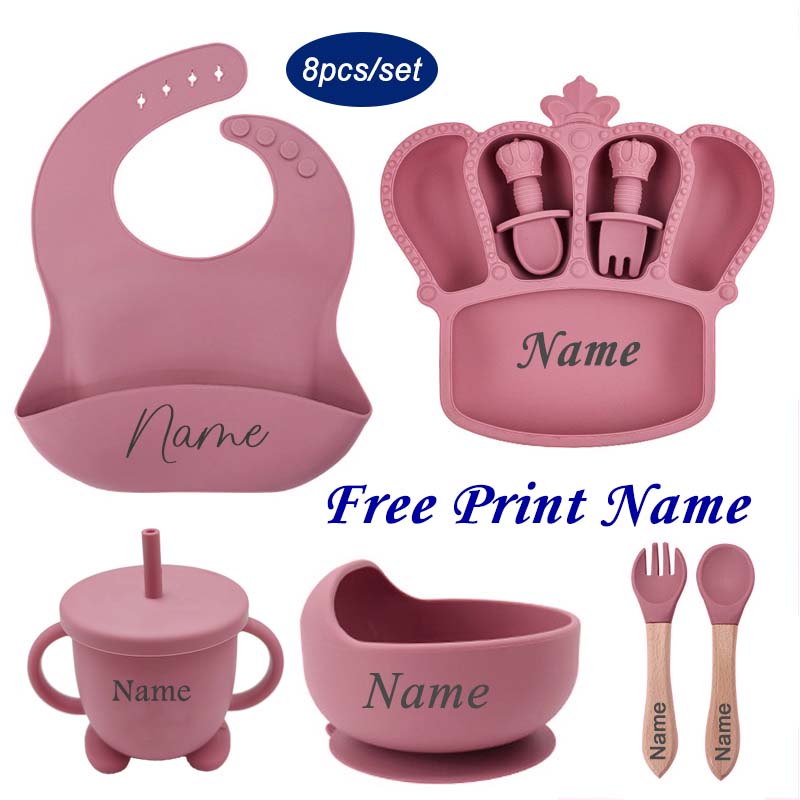 Baby Food Utensils Set - Personal isierter Name Baby Fütterung platte