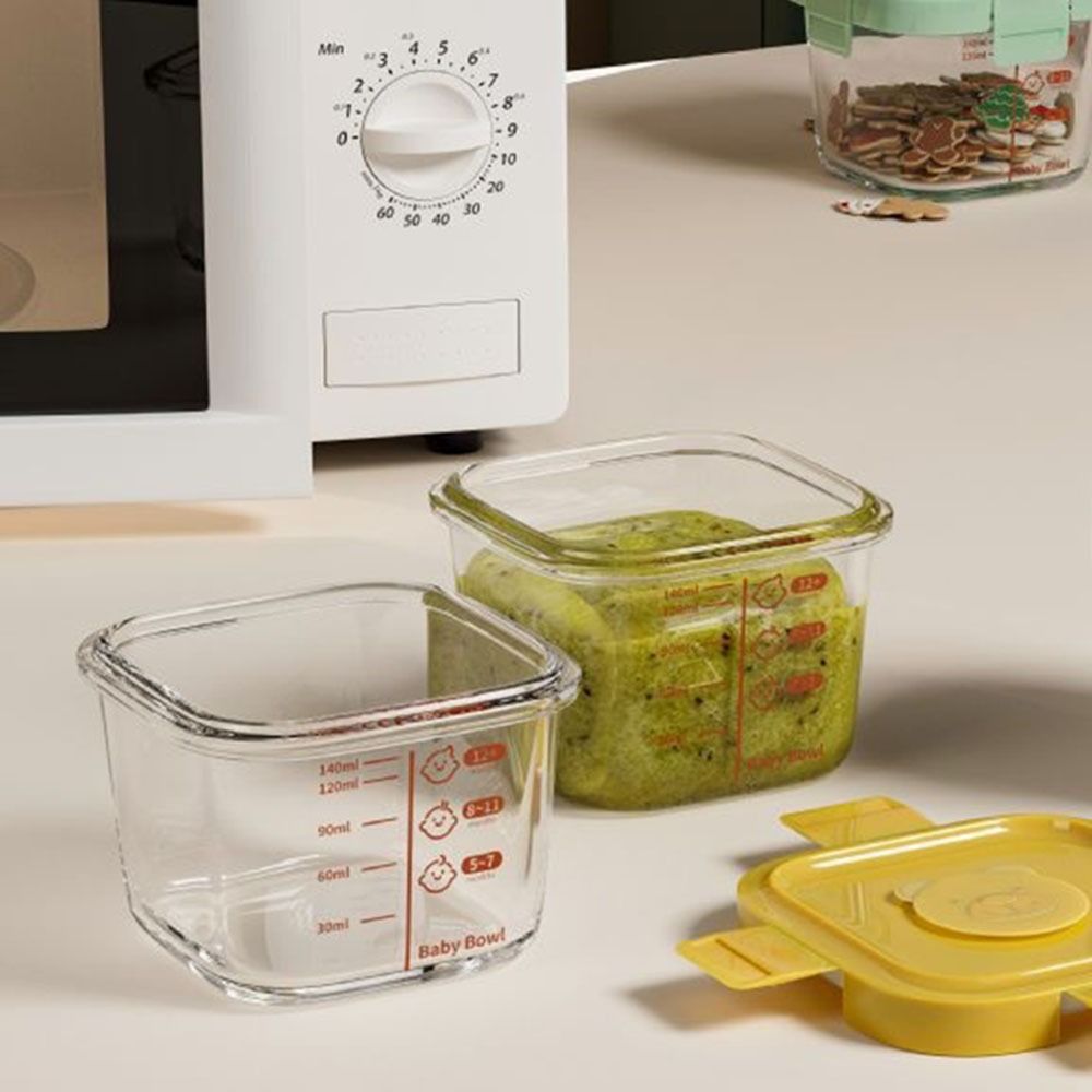 Baby Food Jars - Neue 170ml Lebensmittel-Aufbewahrungsbox Gefriergeeigneter Glas-Babynahrungsbehälter Mikrowellengeeigneter