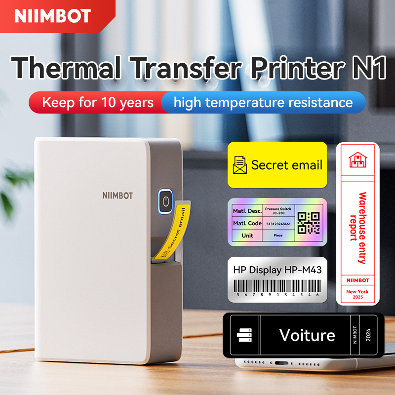 Baby Food Label - Niimbot N1/B18 Thermotransfer-Etikettendrucker Kabelloser Etikettendrucker Mini