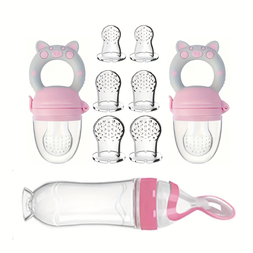 Baby Food Jars - 9 Stück Babybesteck: 1 Silikon-Flasche mit
