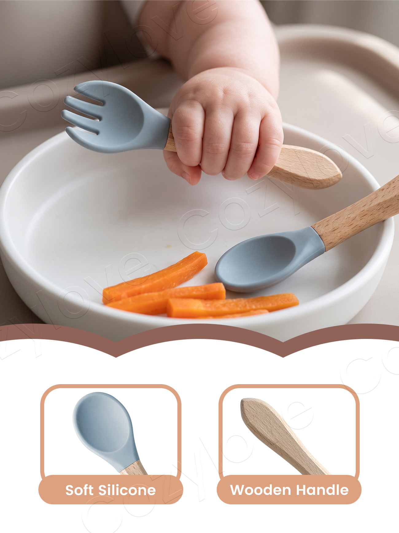 Baby-Silikon-Gabel-Löffel-Set, – Self Feed Spoon Bewertung und Preis