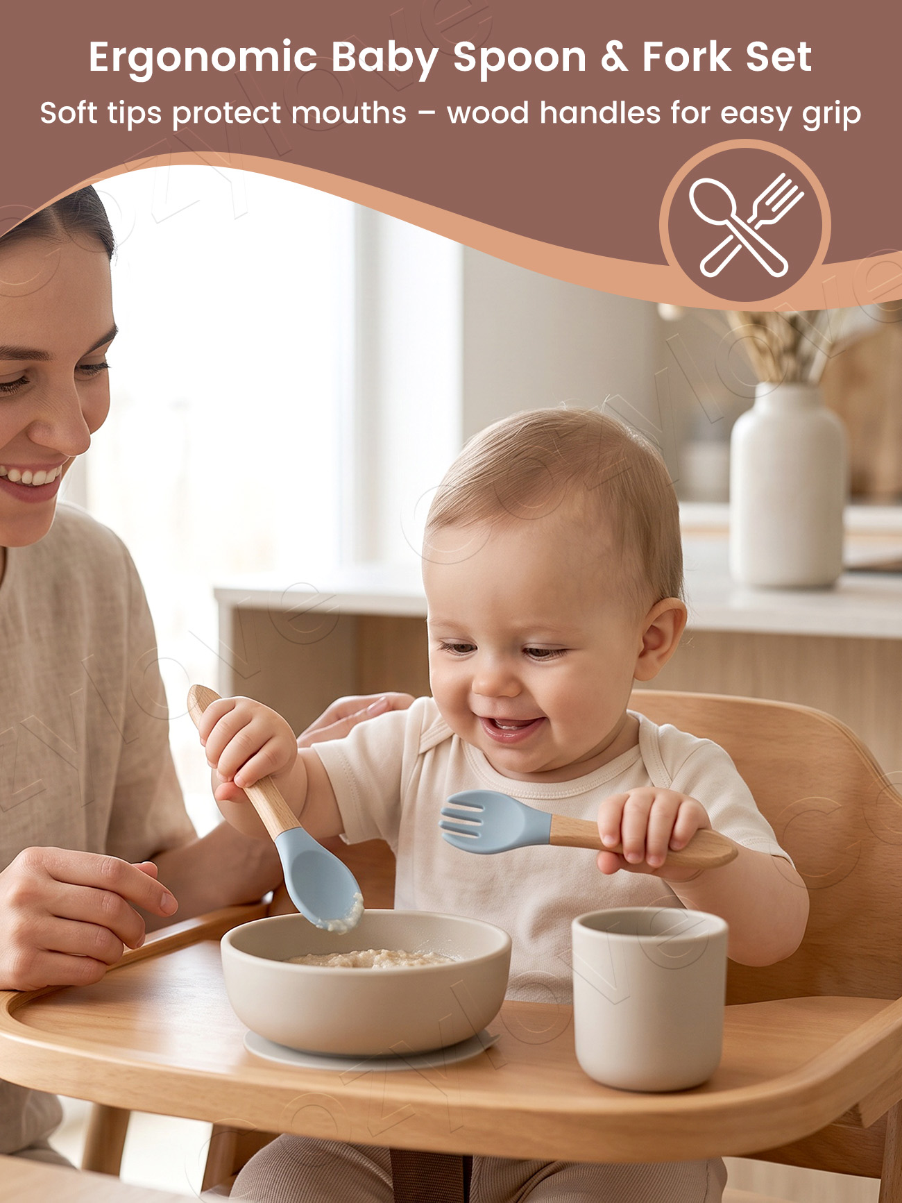 Baby-Silikon-Gabel-Löffel-Set, – Self Feed Spoon Bewertung und Preis