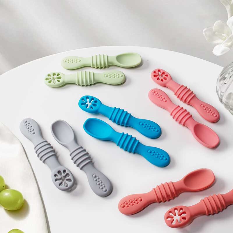 2Pcs Baby Silikon Klebrige Löf – Self Feed Spoon Bewertung und Preis